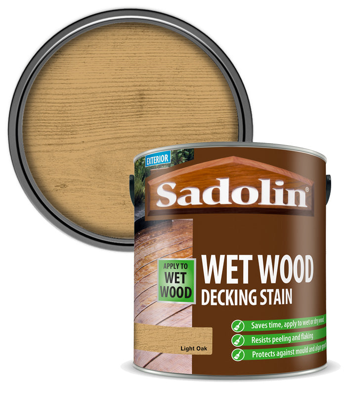 Sadolin Wet Wood Decking Stain - Light Oak - 2.5L