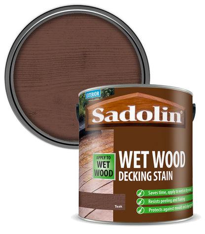 Sadolin Wet Wood Decking Stain - Teak - 2.5L
