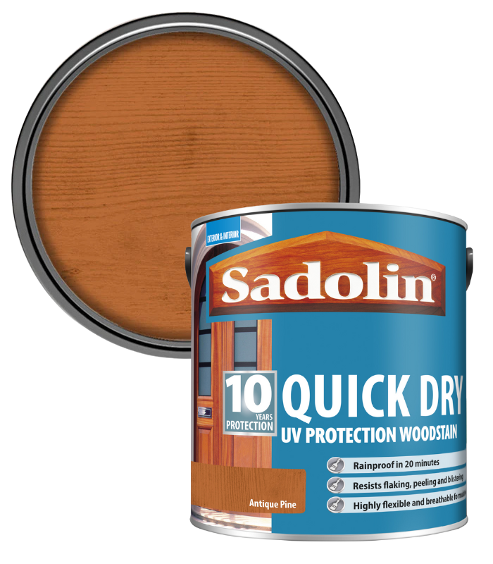 Sadolin Quick Dry UV Protection Woodstain - Antique Pine - 2.5L
