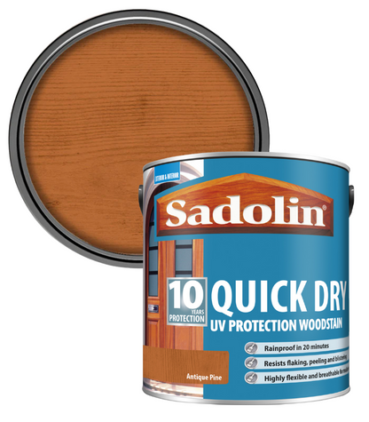 Sadolin Quick Dry UV Protection Woodstain - Antique Pine - 2.5L