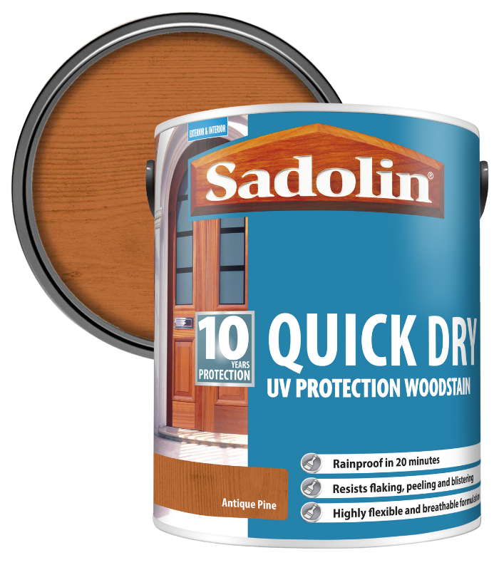 Sadolin Quick Dry UV Protection Woodstain - Antique Pine - 5L