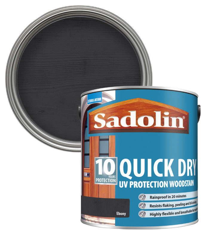 Sadolin Quick Dry UV Protection Woodstain - Ebony - 2.5L