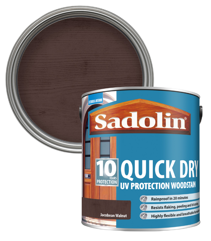 Sadolin Quick Dry UV Protection Woodstain - Jacobean Walnut - 2.5L