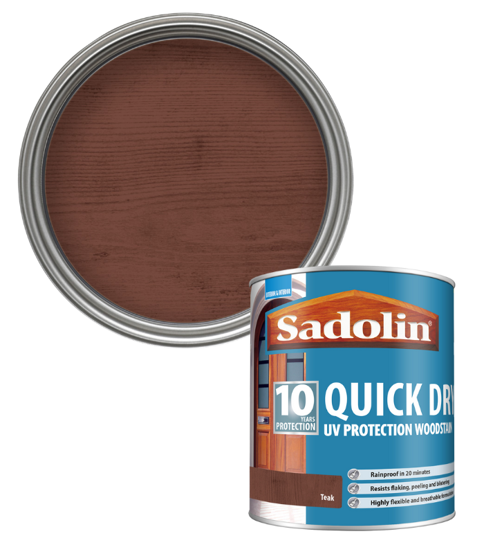 Sadolin Quick Dry UV Protection Woodstain - Teak - 1L