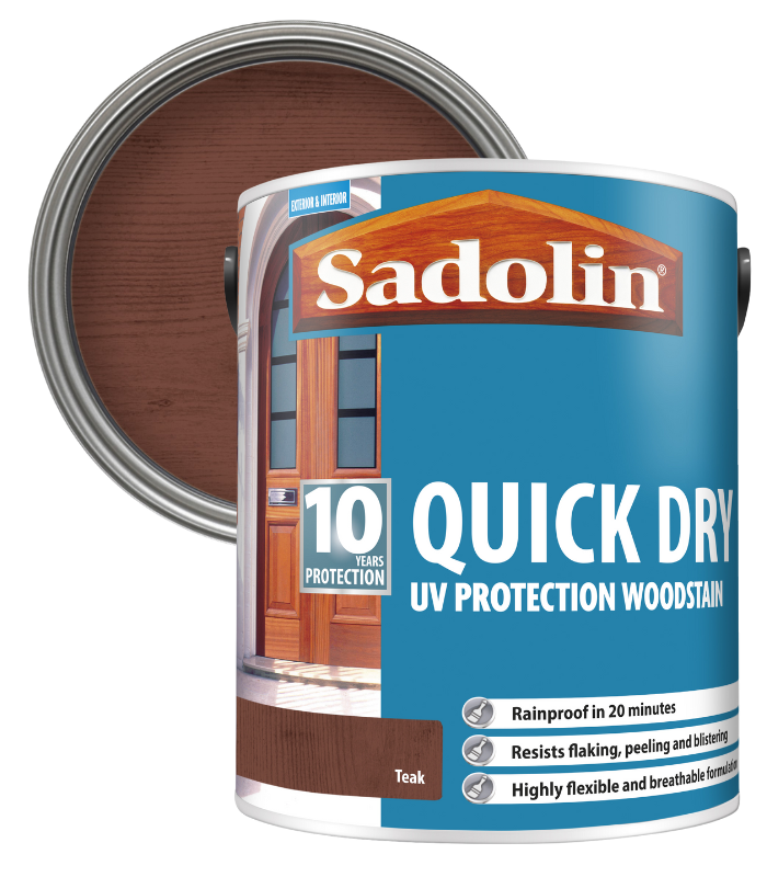 Sadolin Quick Dry UV Protection Woodstain - Teak - 5L