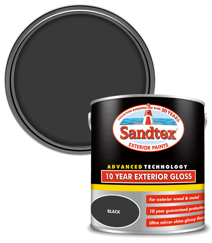 Sandtex 10 Year Exterior Gloss - Black - 2.5L