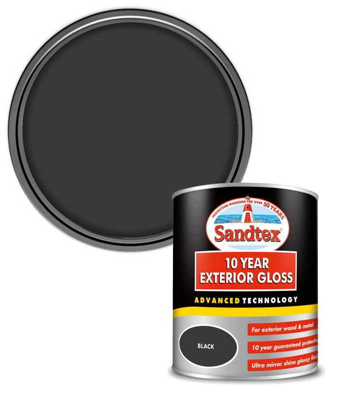 Sandtex 10 Year Exterior Gloss - Black - 750ml