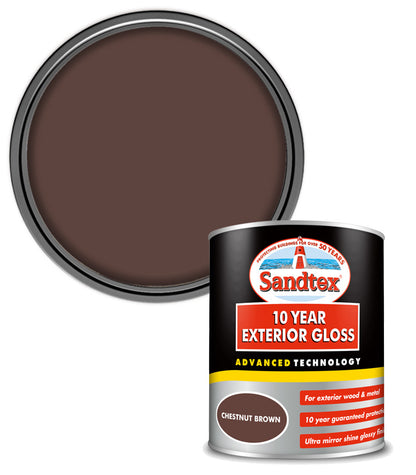 Sandtex 10 Year Exterior Gloss - Chestnut Brown - 750ml