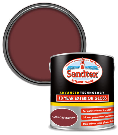 Sandtex 10 Year Exterior Gloss - Classic Burgundy - 2.5L