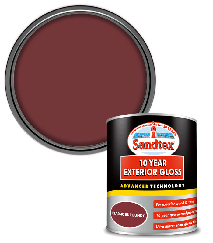 Sandtex 10 Year Exterior Gloss - Classic Burgundy - 750ml