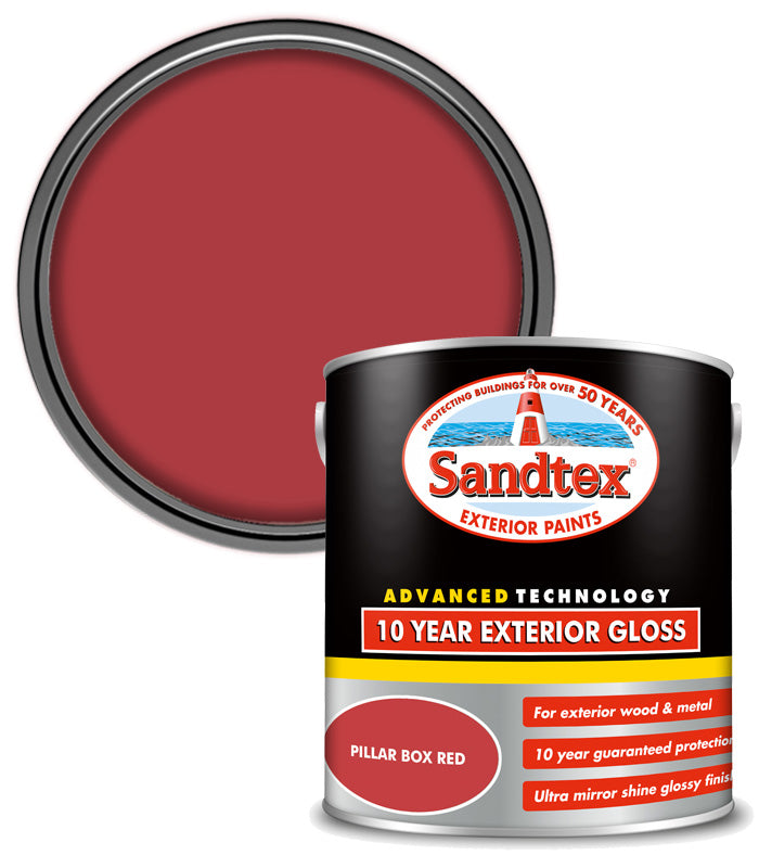 Sandtex 10 Year Exterior Gloss - Pillar Box Red - 2.5L