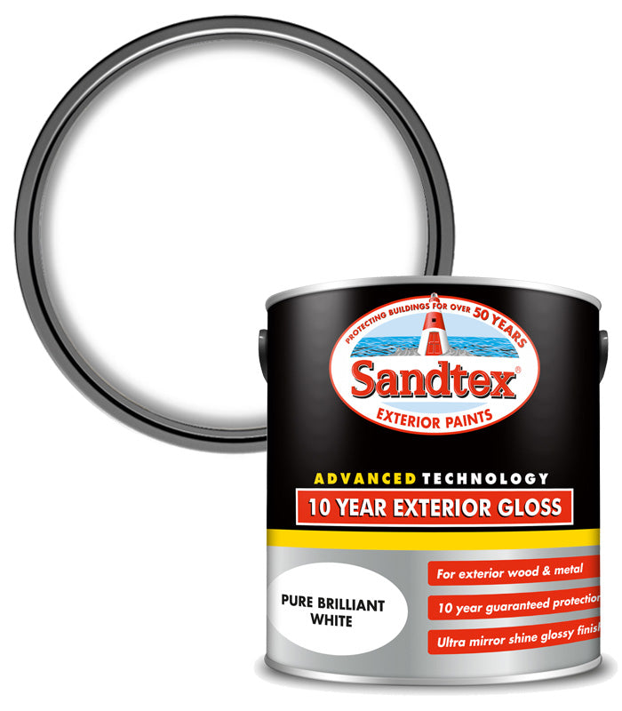 Sandtex 10 Year Exterior Gloss - Brilliant White - 2.5L