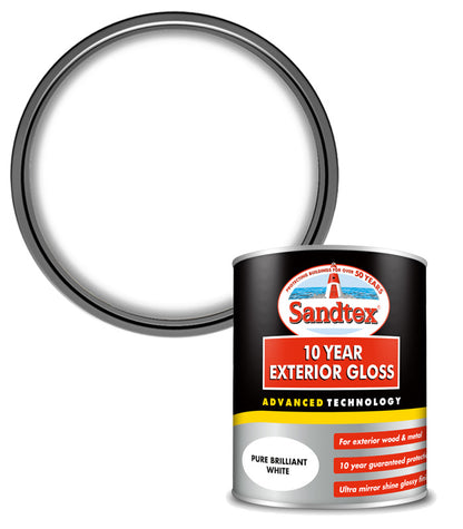 Sandtex 10 Year Exterior Gloss - Brilliant White - 750ml