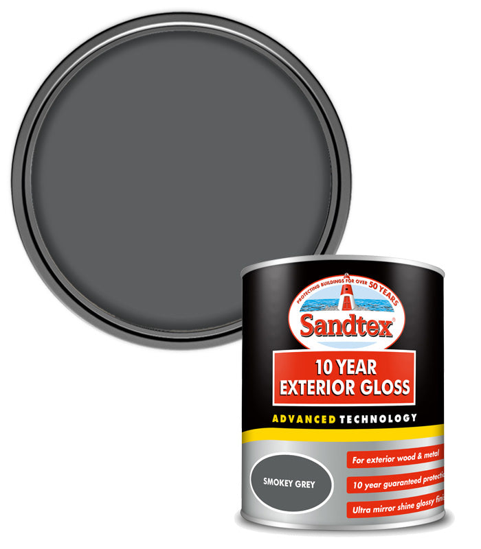 Sandtex 10 Year Exterior Gloss - Smokey Grey - 750ml