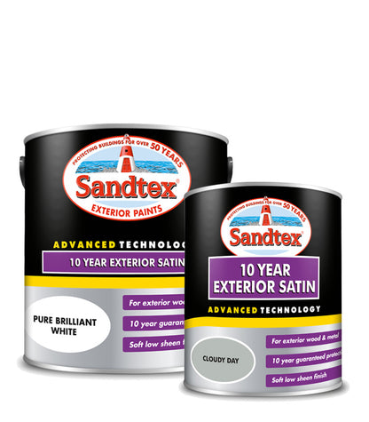 Sandtex 10 Year Exterior Satin - All Colours - All Sizes