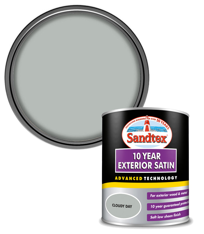 Sandtex 10 Year Exterior Satin - Cloudy Day - 750ml