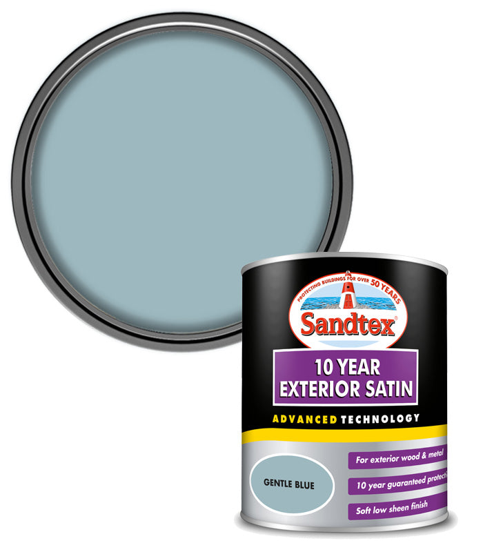 Sandtex 10 Year Exterior Satin - Gentle Blue - 750ml