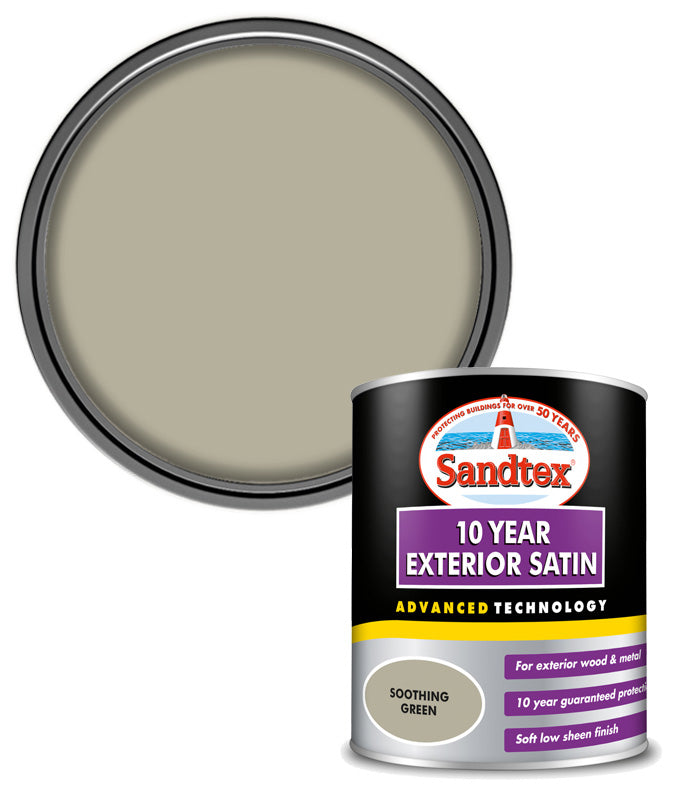 Sandtex 10 Year Exterior Satin - Soothing Green - 750ml