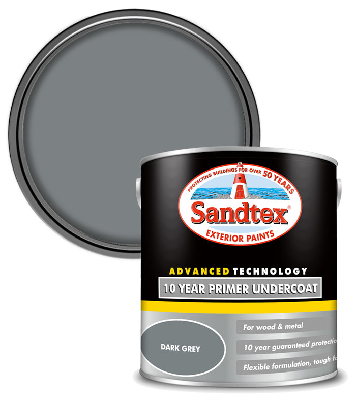 Sandtex 10 Year Primer Undercoat - Dark Grey - 2.5L