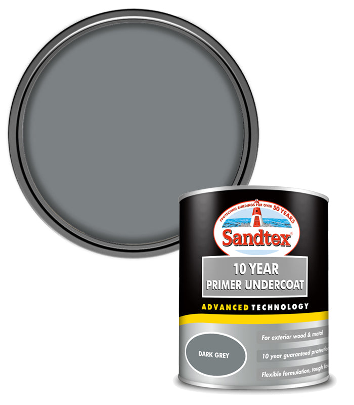 Sandtex 10 Year Primer Undercoat - Dark Grey - 750ml