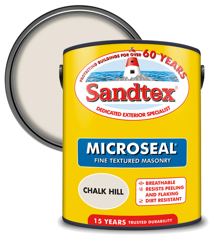 Sandtex 15 Year Microseal Fine Textured Masonry - Chalk Hill - 5L