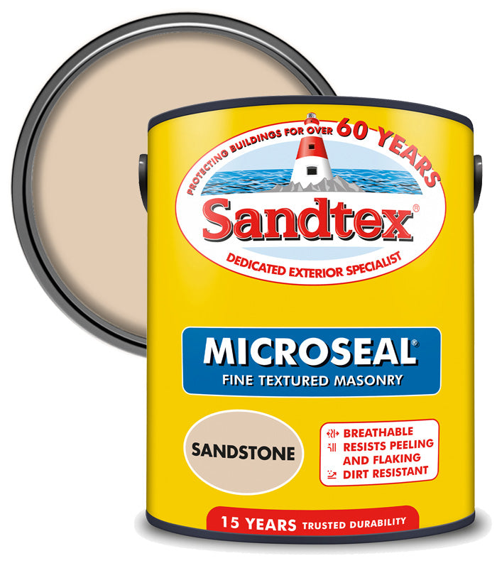 Sandtex 15 Year Microseal Fine Textured Masonry - Sandstone - 5L