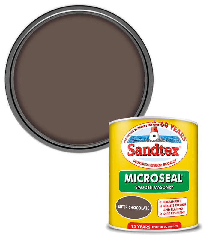Sandtex 15 Year Microseal Smooth Masonry - Bitter Chocolate - 1L