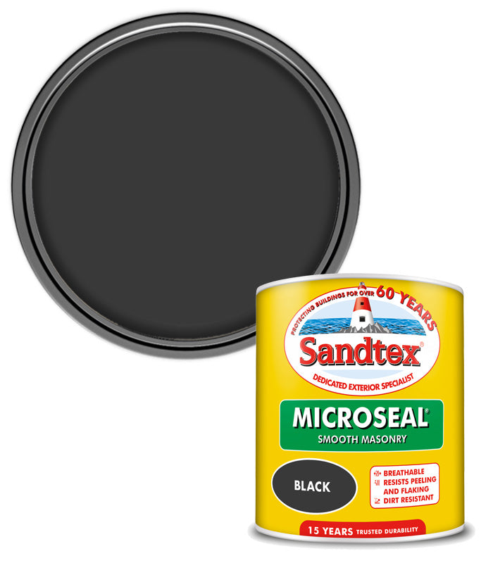 Sandtex 15 Year Microseal Smooth Masonry - Black - 1L