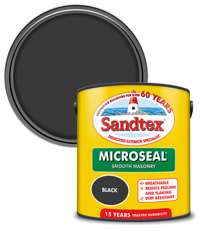 Sandtex 15 Year Microseal Smooth Masonry - Black - 2.5L
