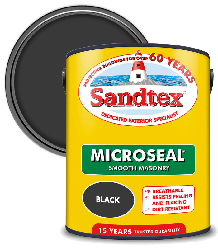 Sandtex 15 Year Microseal Smooth Masonry - Black - 5L