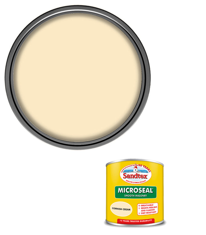 Sandtex 15 Year Microseal Smooth Masonry - Cornish Cream - 150ml