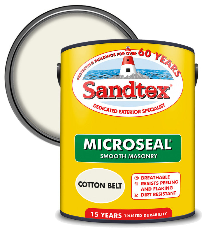 Sandtex 15 Year Microseal Smooth Masonry - Cotton Belt - 5L