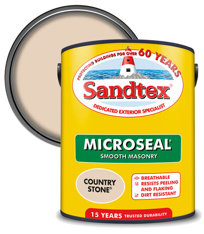 Sandtex 15 Year Microseal Smooth Masonry - Country Stone - 5L