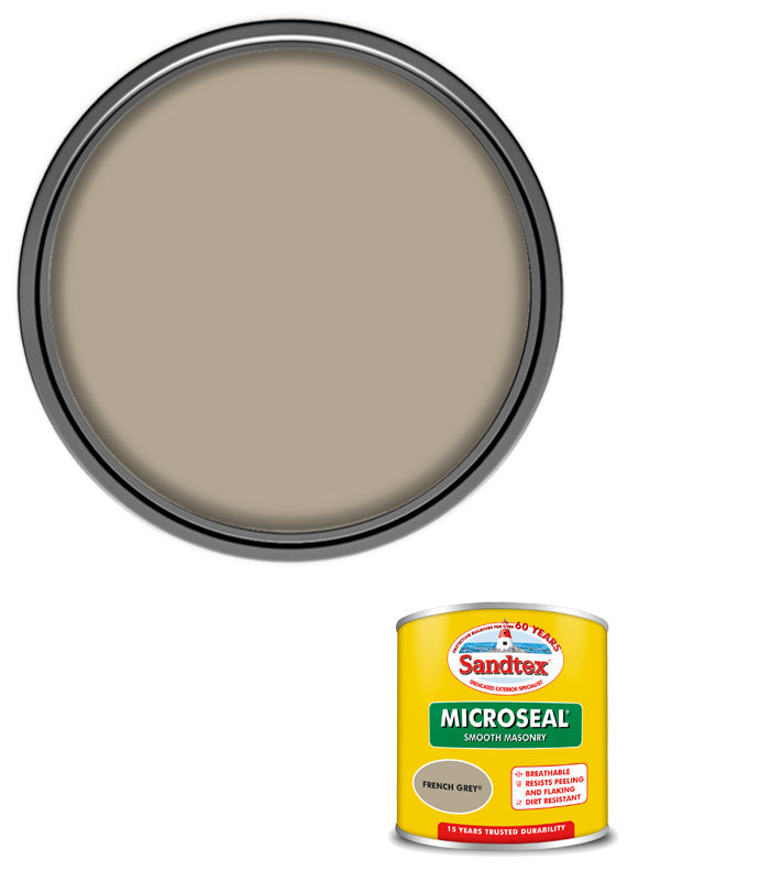 Sandtex 15 Year Microseal Smooth Masonry - French Grey - 150ml