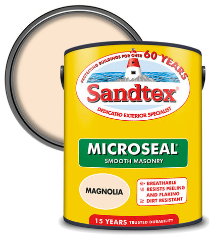 Sandtex 15 Year Microseal Smooth Masonry - Magnolia - 5L