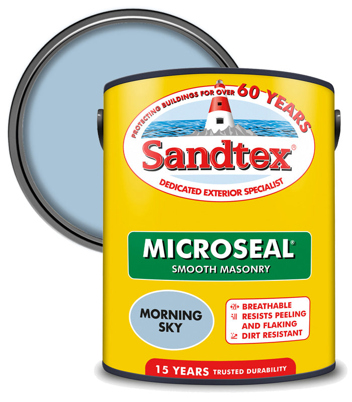Sandtex 15 Year Microseal Smooth Masonry - Morning Sky - 5L