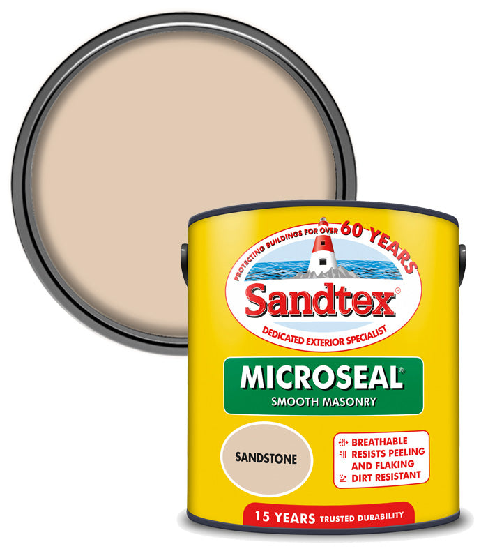 Sandtex 15 Year Microseal Smooth Masonry - Sandstone - 2.5L