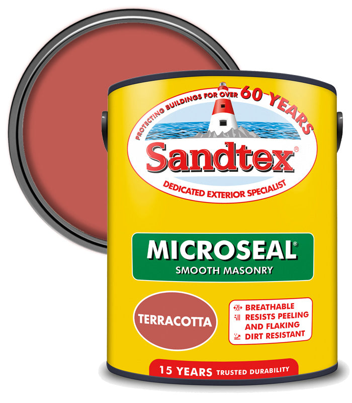 Sandtex 15 Year Microseal Smooth Masonry - Terracotta - 5L
