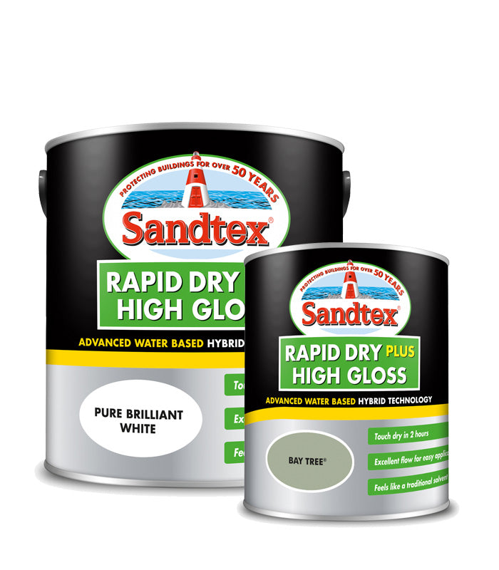 Sandtex Rapid Dry Plus Gloss - All Colours - All Sizes