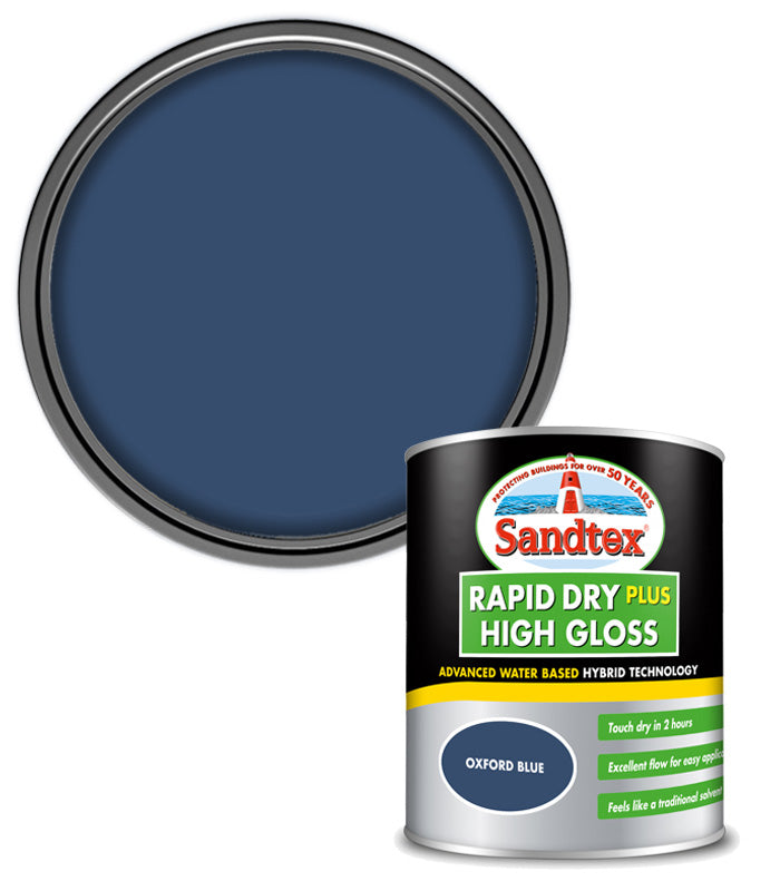 Sandtex Rapid Dry Plus Gloss - Oxford Blue - 750ml