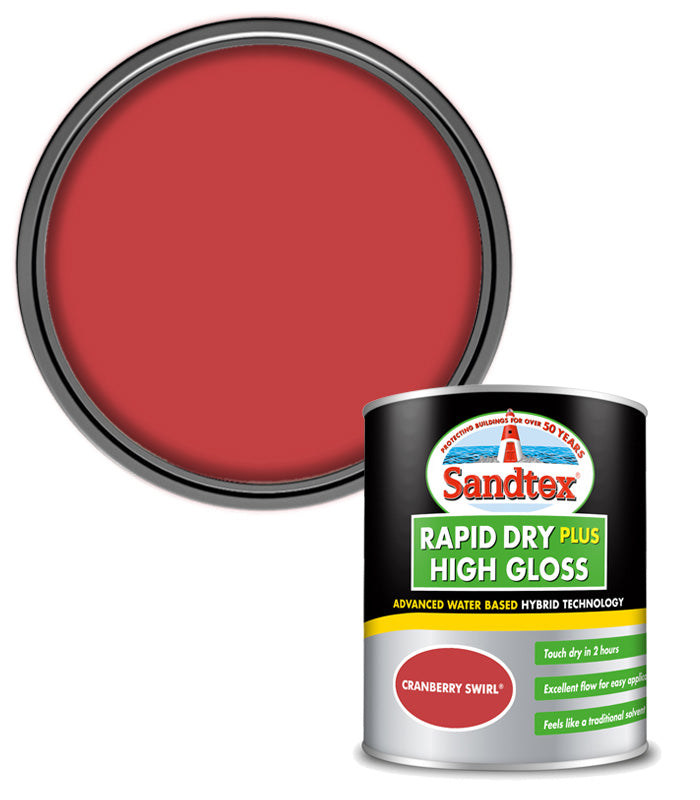 Sandtex Rapid Dry Plus Gloss - Cranberry Swirl - 750ml