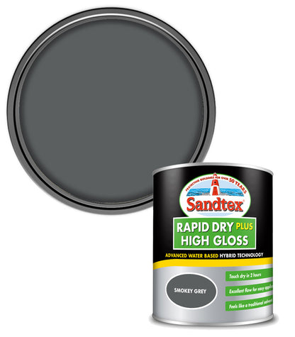 Sandtex Rapid Dry Plus Gloss - Smokey Grey - 750ml