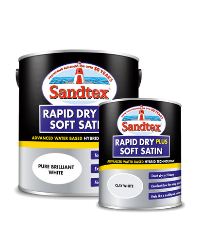 Sandtex Rapid Dry Plus Satin - All Colours - All Sizes