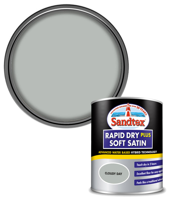 Sandtex Rapid Dry Plus Satin - Cloudy Day - 750ml