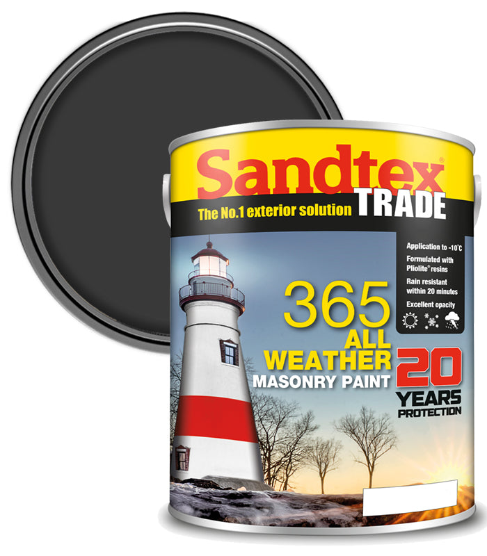 Sandtex Trade 365 All Weather Masonry Paint - Black - 5L