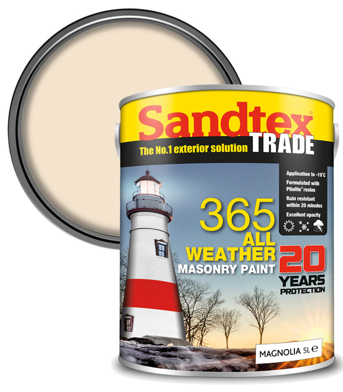 Sandtex Trade 365 All Weather Masonry Paint - Magnolia - 5L