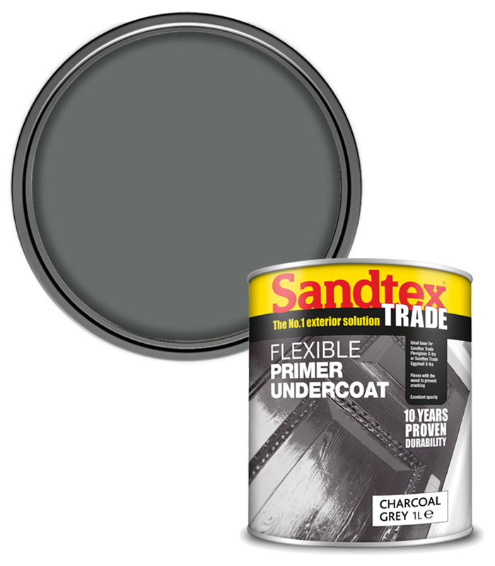 Sandtex Trade Flexible Primer Undercoat - Charcoal Grey  - 1L