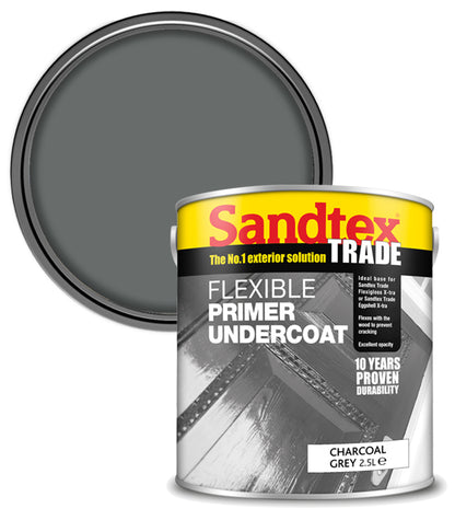Sandtex Trade Flexible Primer Undercoat - Charcoal Grey  - 2.5L