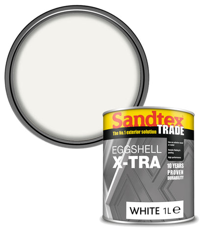 Sandtex Trade Eggshell X-tra Flexible Eggshell - White - 1L