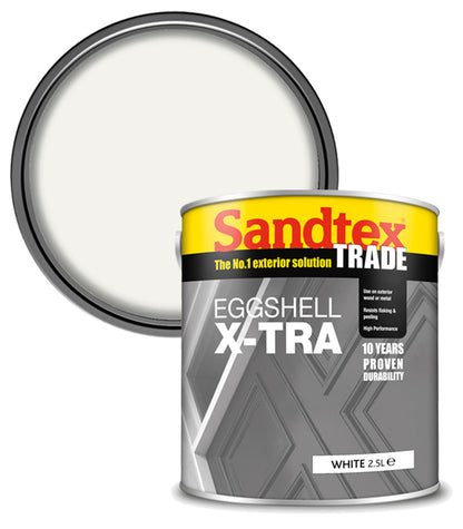 Sandtex Trade Eggshell X-tra Flexible Eggshell - White - 2.5L
